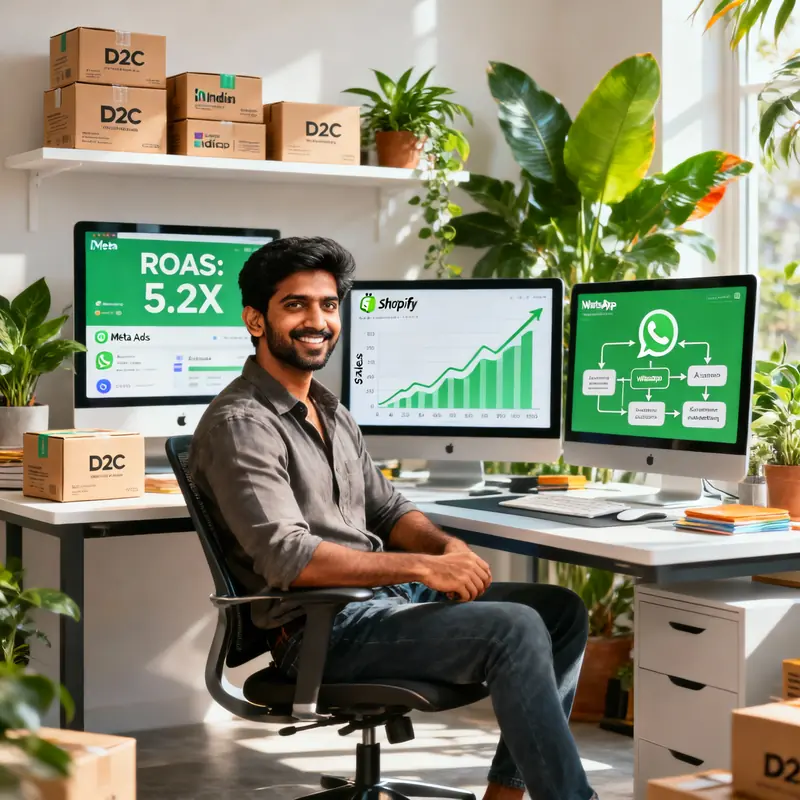 Digital marketing for e-commerce and D2C brands in India with ROAS improvement and sales growth by Growlixa